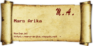 Mars Arika névjegykártya